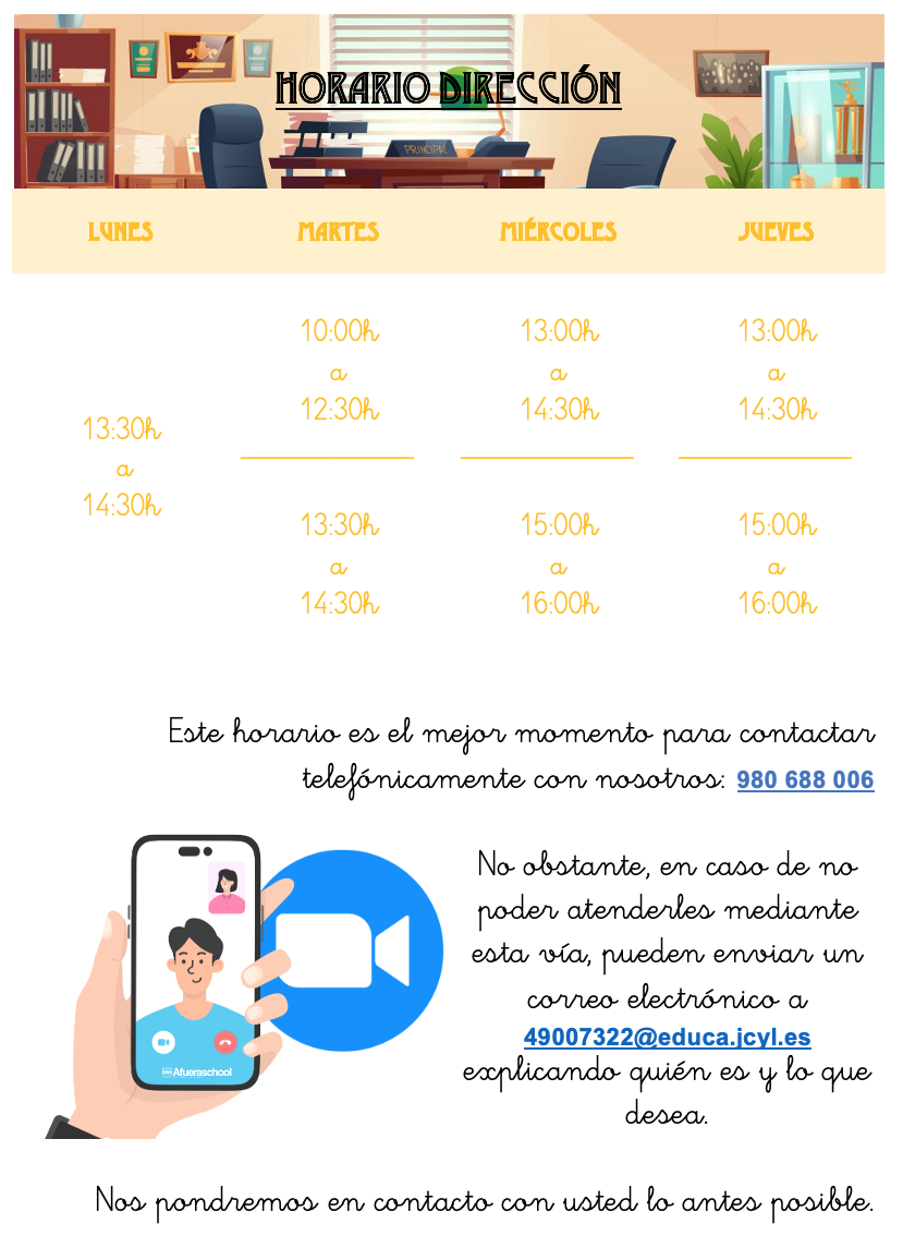 Horario de Dirección